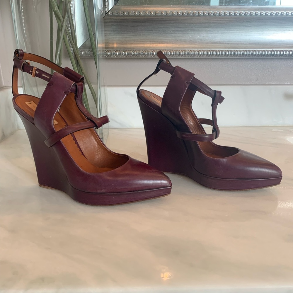 Reed Krakoff: Designer Leather Platforms - Plum
